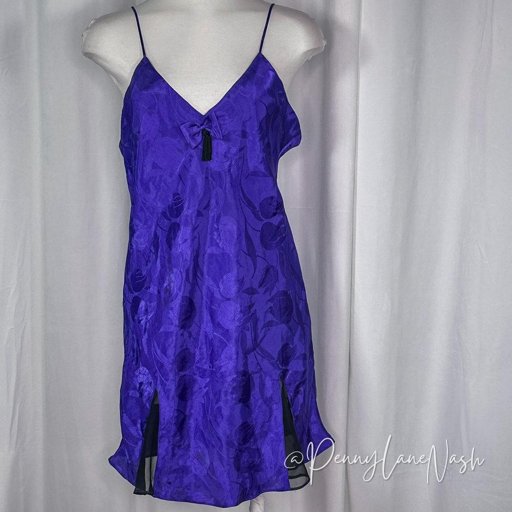 Vintage Victoria's Secret Gold Label Purple Slip Nightgown - Picture 1 of 10